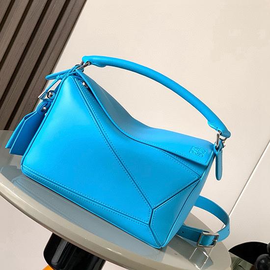 Loewe Lambskin Small Featherlight Puzzle bag Blue L9096