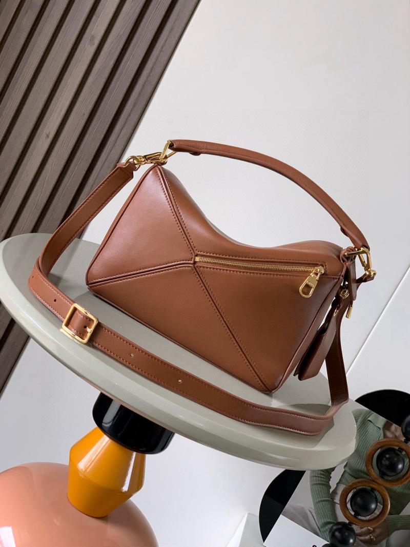 Loewe Lambskin Small Featherlight Puzzle bag Brown L9096
