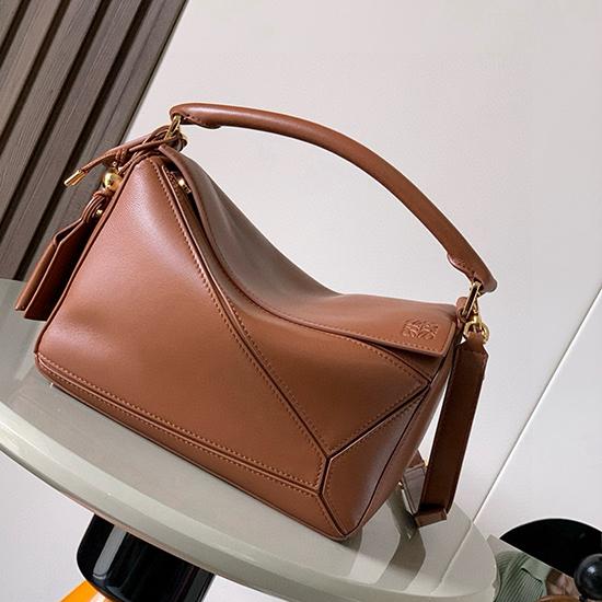 Loewe Lambskin Small Featherlight Puzzle bag Brown L9096