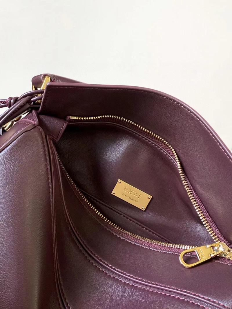 Loewe Lambskin Small Featherlight Puzzle bag Burgundy L9096