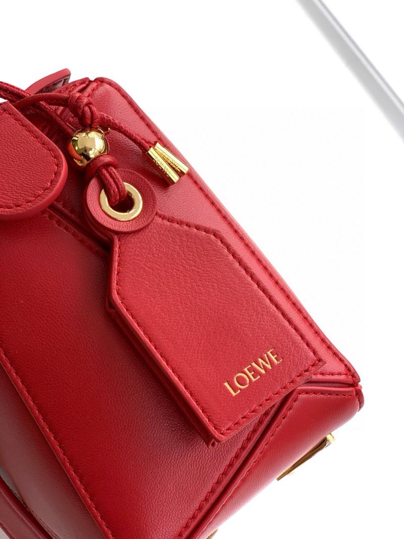 Loewe Lambskin Small Featherlight Puzzle bag Red L9096