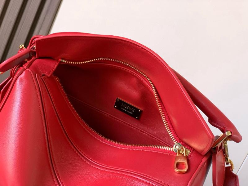 Loewe Lambskin Small Featherlight Puzzle bag Red L9096