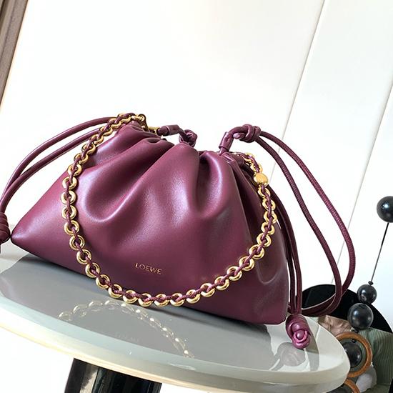 Loewe Medium Flamenco Purse Burgundy L9057