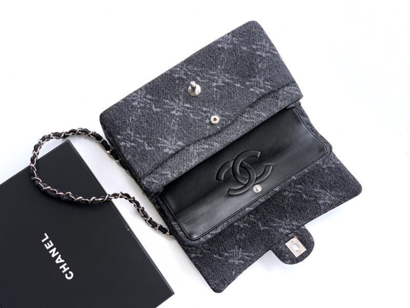 Medium Chanel Denim Handbag Black A01112