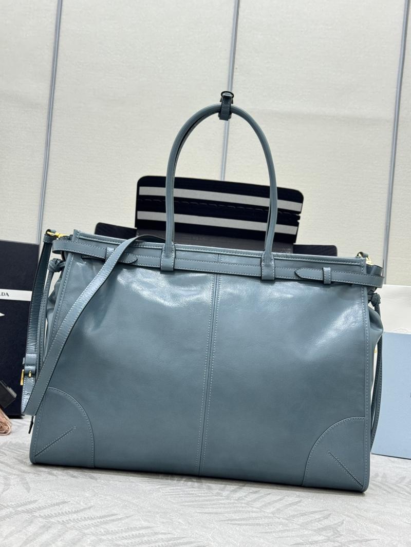 Prada Bonnie extra-large leather handbag Blue 1BA439