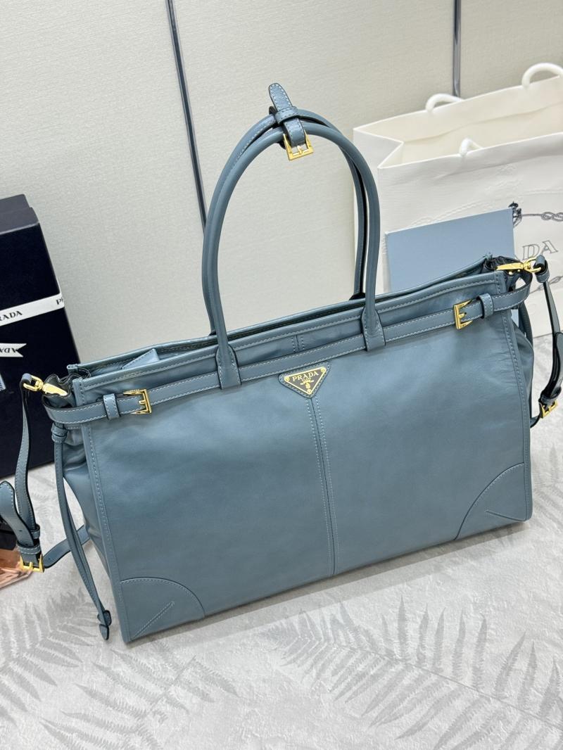 Prada Bonnie extra-large leather handbag Blue 1BA439