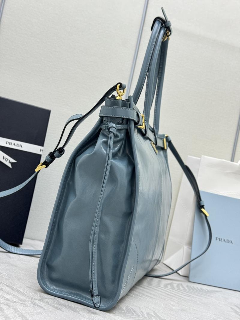 Prada Bonnie extra-large leather handbag Blue 1BA439
