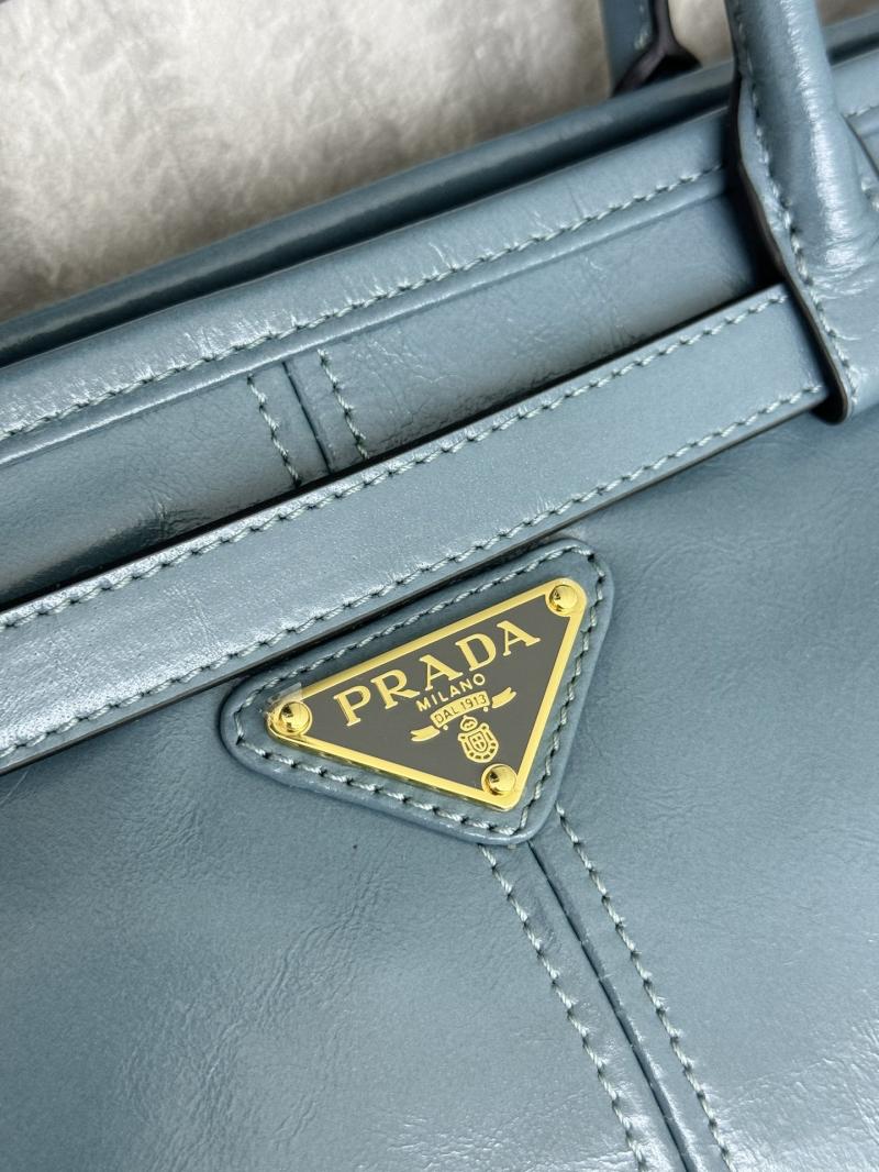 Prada Bonnie extra-large leather handbag Blue 1BA439