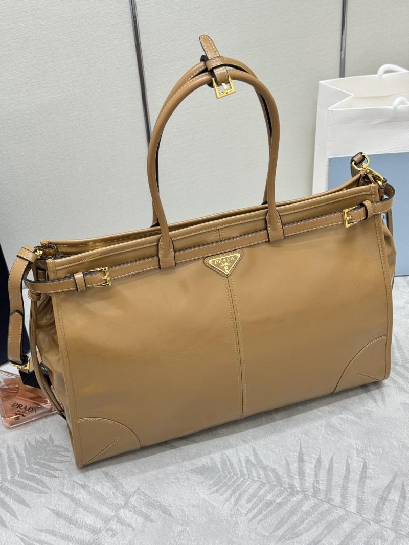 Prada Bonnie extra-large leather handbag Brown 1BA439