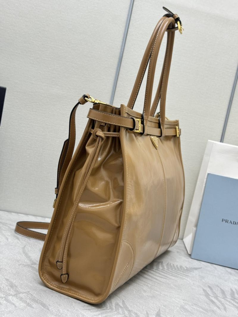 Prada Bonnie extra-large leather handbag Brown 1BA439