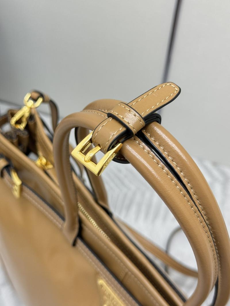 Prada Bonnie extra-large leather handbag Brown 1BA439