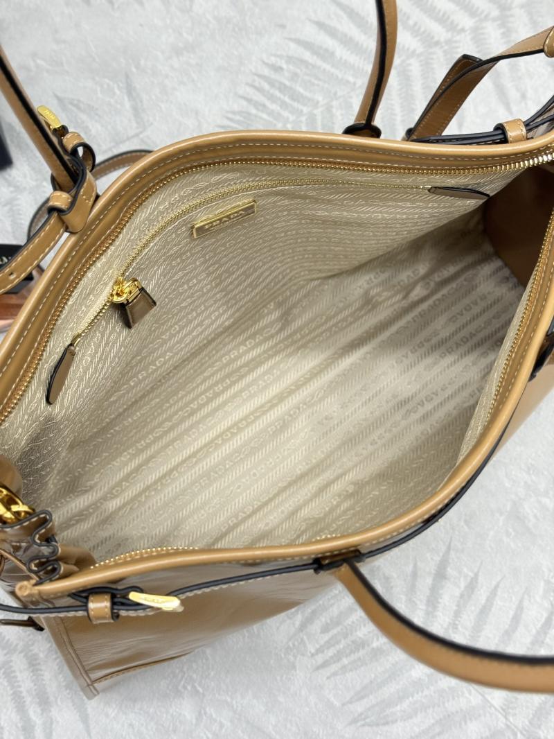 Prada Bonnie extra-large leather handbag Brown 1BA439