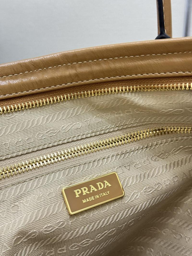 Prada Bonnie extra-large leather handbag Brown 1BA439