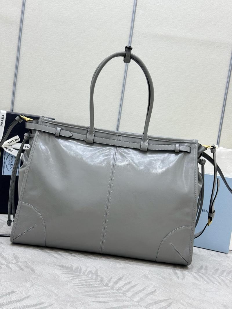 Prada Bonnie extra-large leather handbag Grey 1BA439