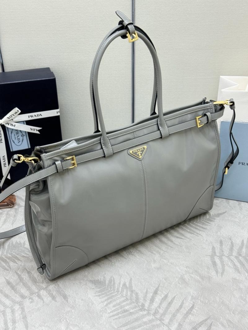 Prada Bonnie extra-large leather handbag Grey 1BA439