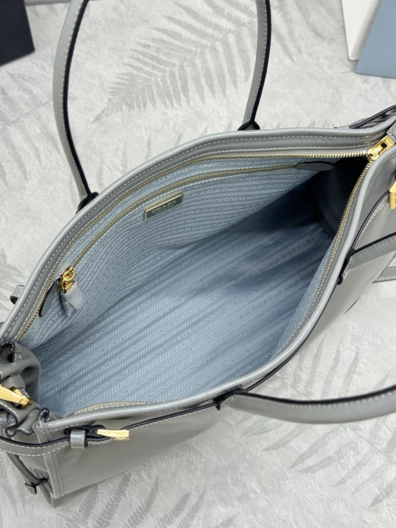 Prada Bonnie extra-large leather handbag Grey 1BA439