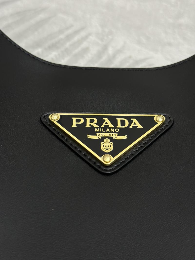 Prada Calfskin Hobo Bag Black 1BC181