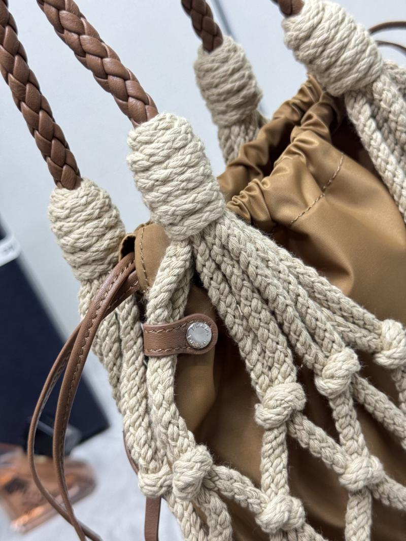 Prada Medium Cotton Macrame Bag Brown1BC111