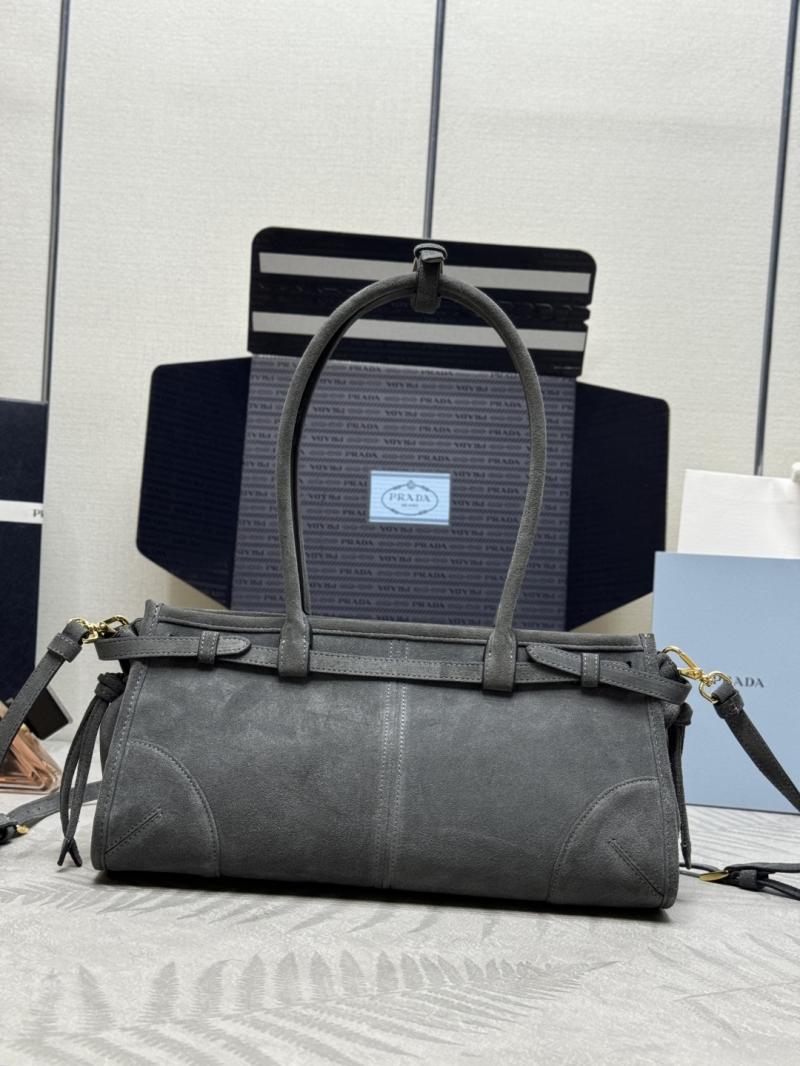 Prada Medium suede handbag Grey 1BA426
