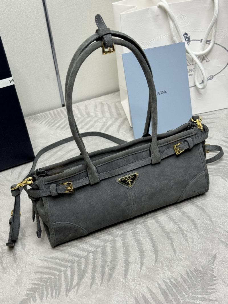 Prada Medium suede handbag Grey 1BA426