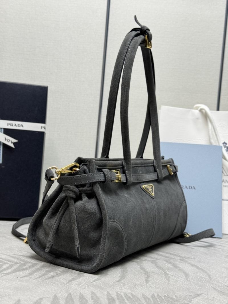 Prada Medium suede handbag Grey 1BA426