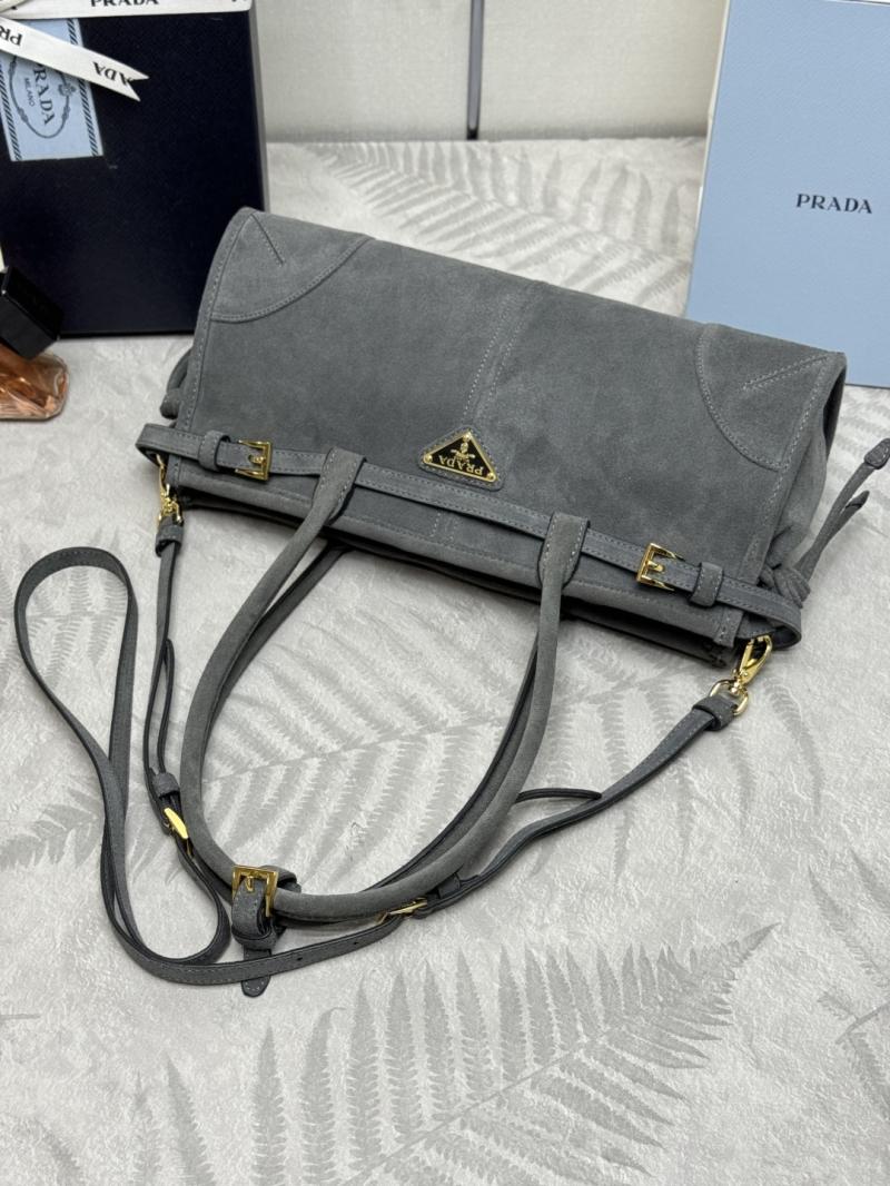 Prada Medium suede handbag Grey 1BA426