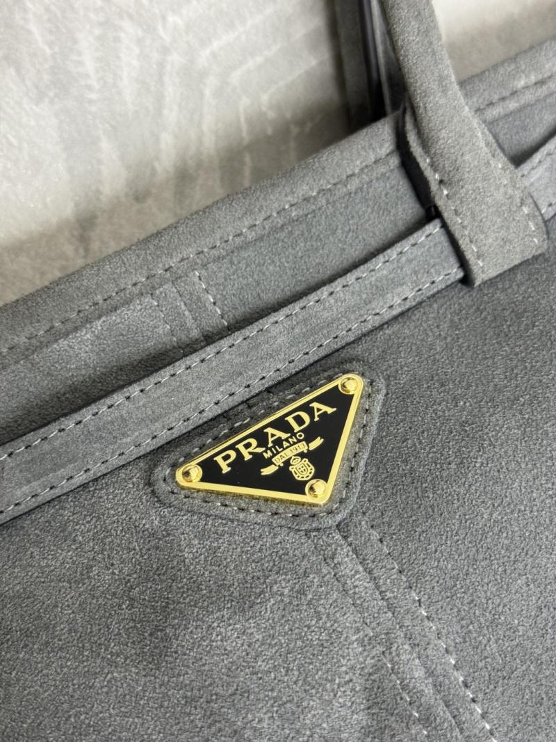 Prada Medium suede handbag Grey 1BA426
