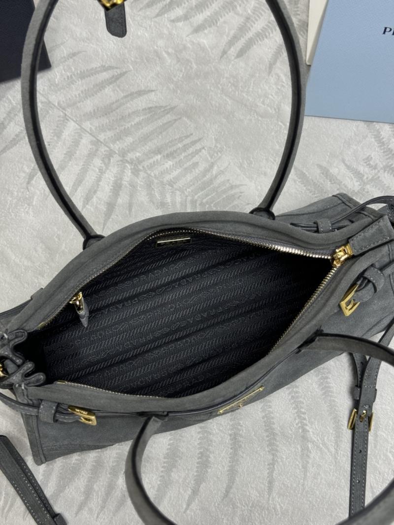 Prada Medium suede handbag Grey 1BA426