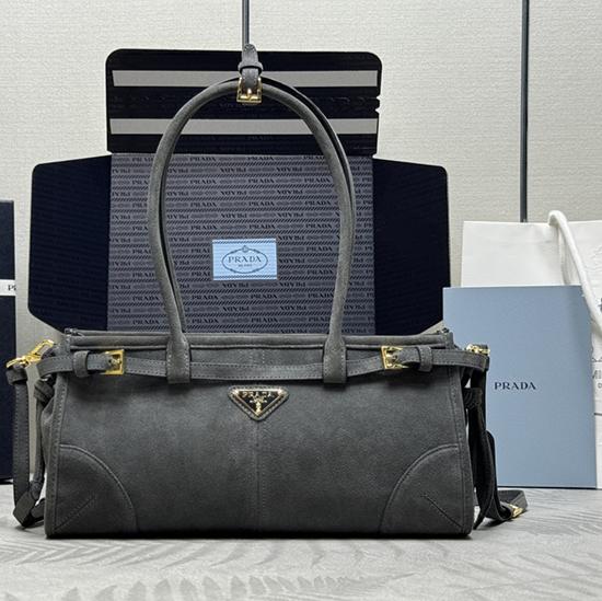 Prada Medium suede handbag Grey 1BA426
