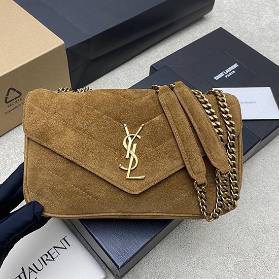 Saint Laurent Suede Loulou Small Bag Brown 801437