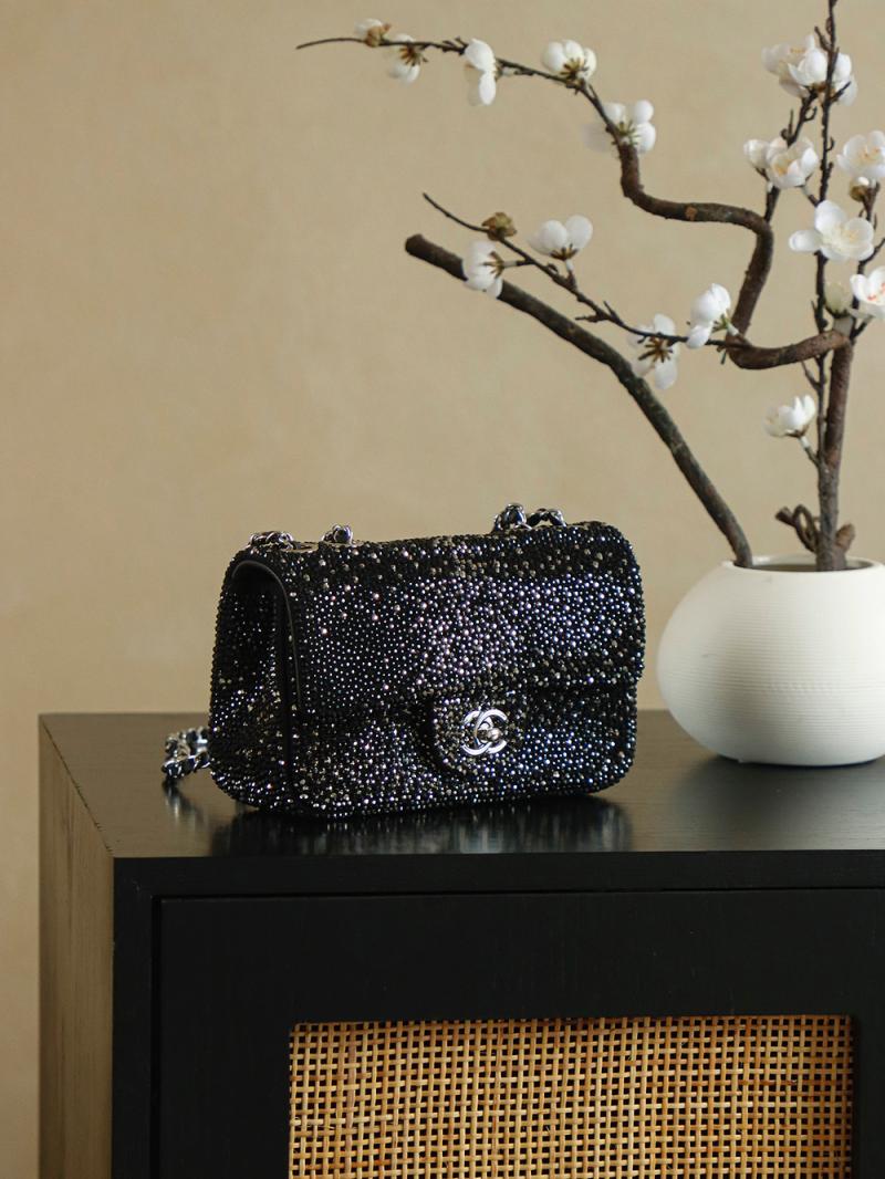 Small Chanel Flap Bag with Crystal Black AS2509
