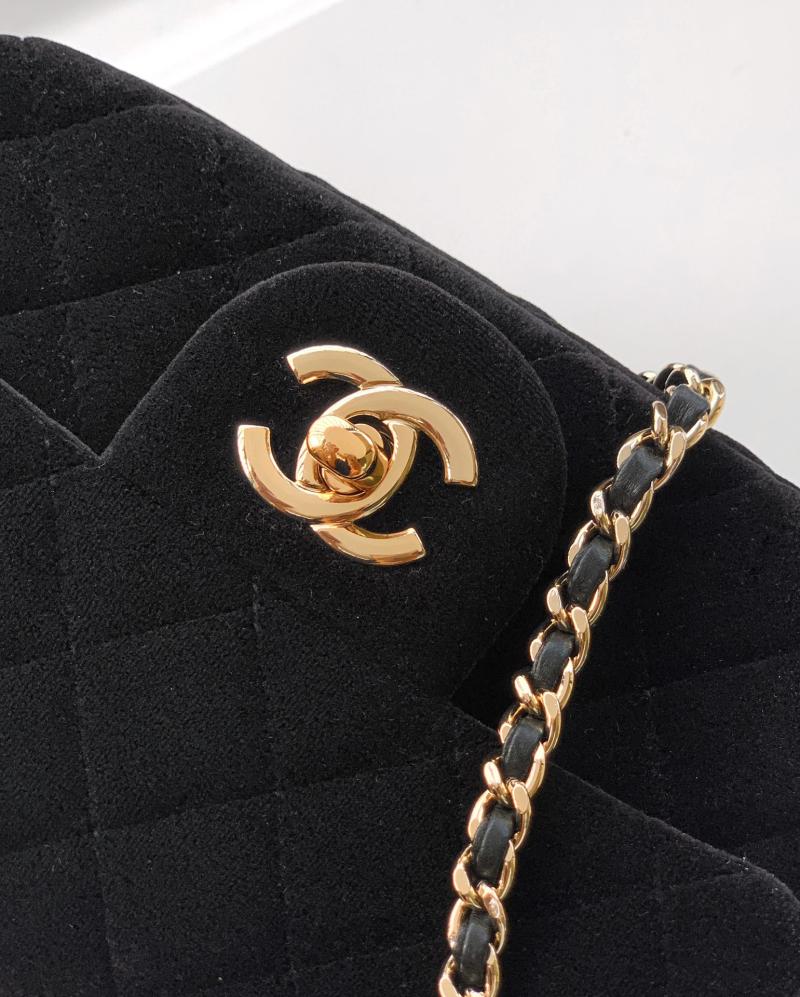 Small Chanel Velvet Flap Bag Black AS1787