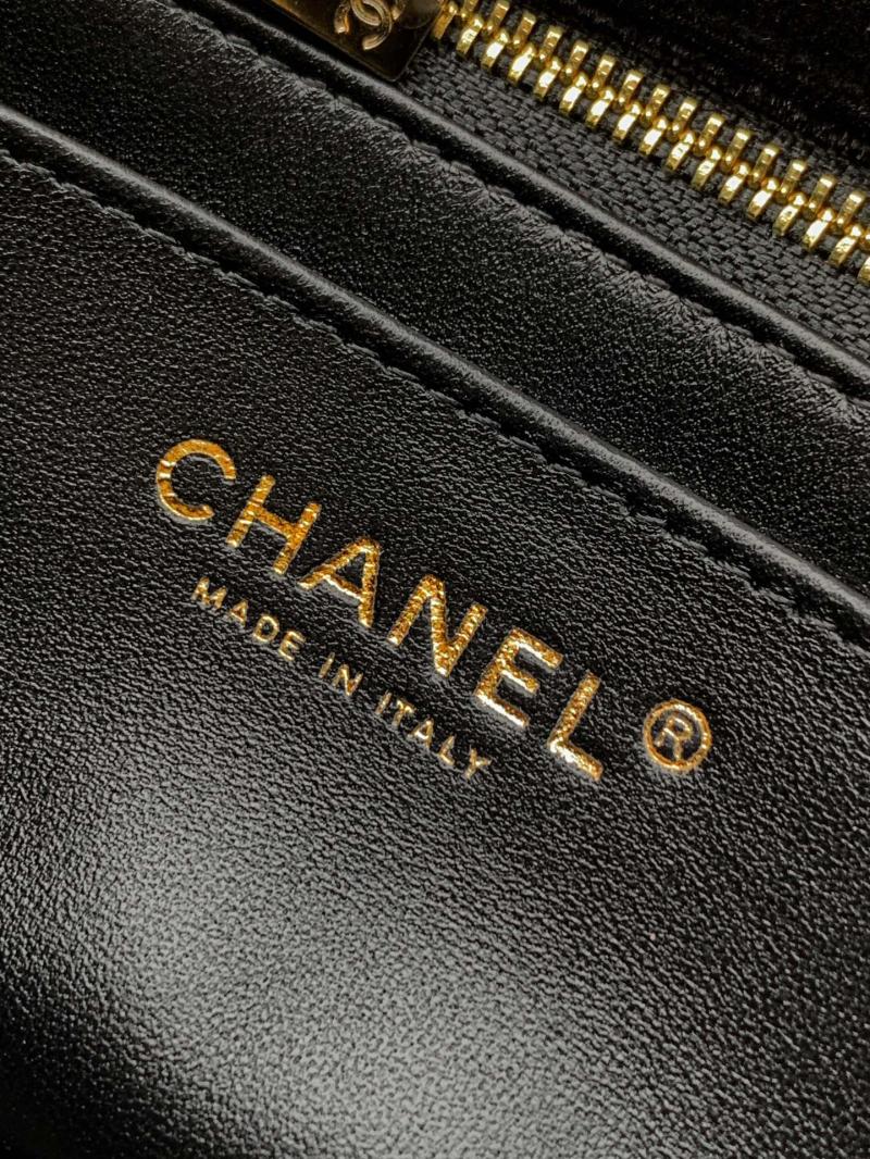 Small Chanel Velvet Flap Bag Black AS1787