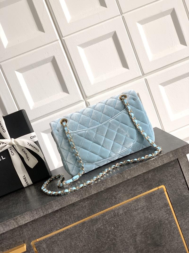 Small Chanel Velvet Flap Bag Blue A01117