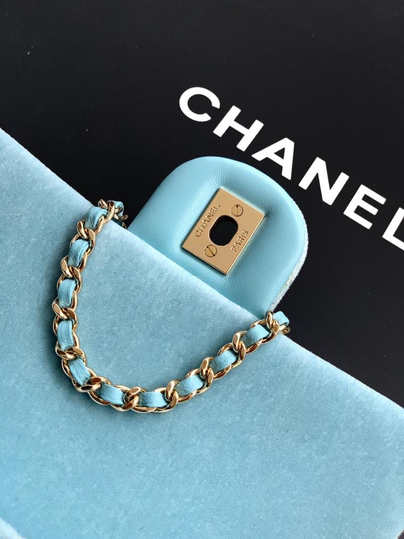Small Chanel Velvet Flap Bag Blue AS1787