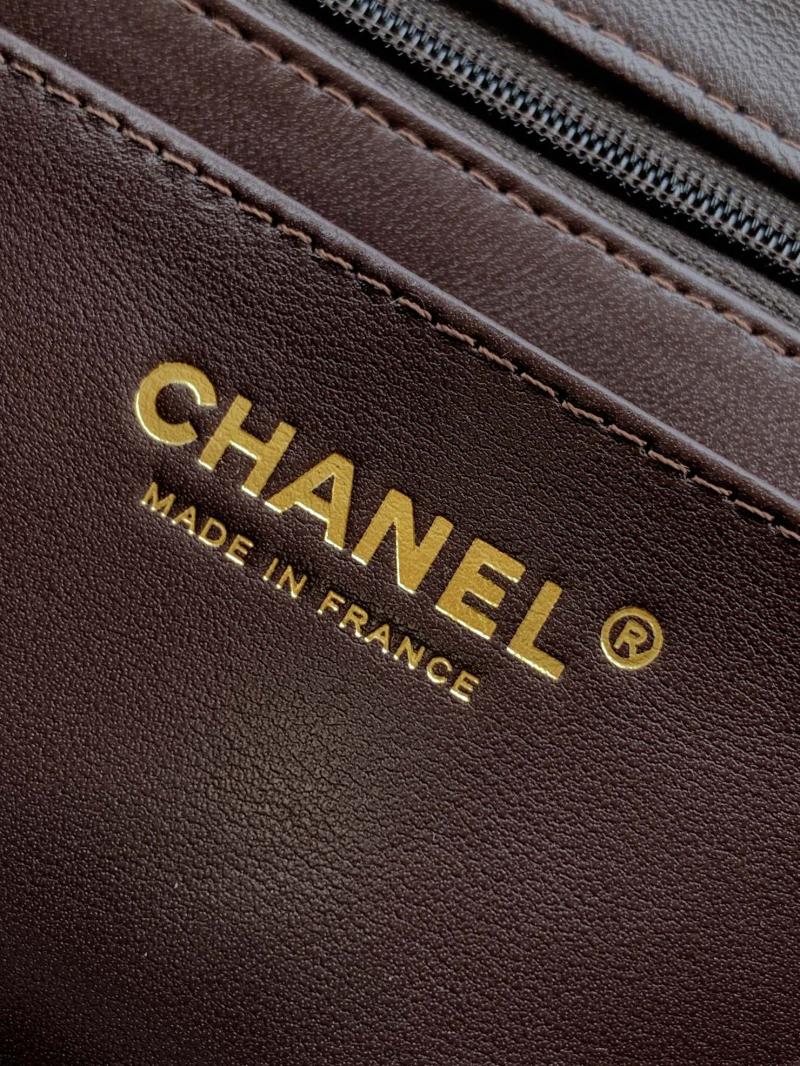 Small Chanel Velvet Flap Bag Brown A01116