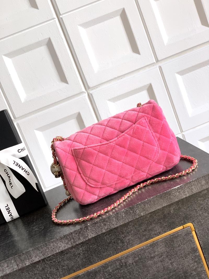 Small Chanel Velvet Flap Bag Pink AS1787