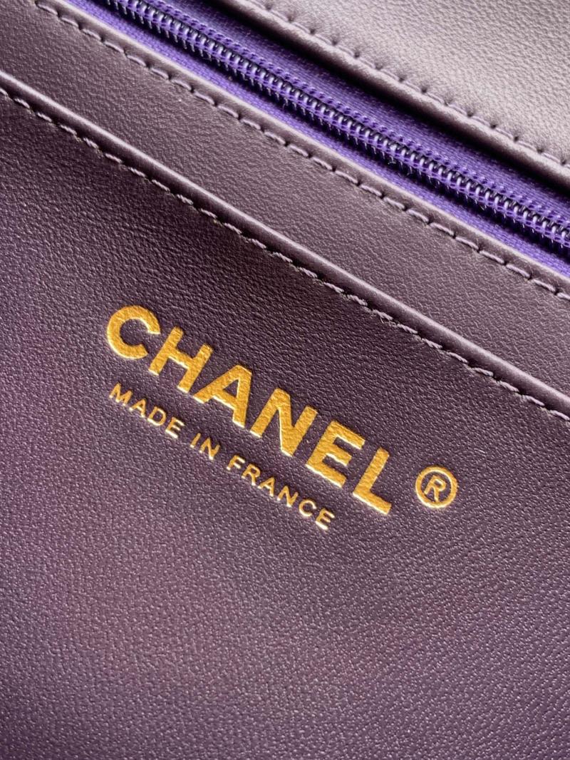 Small Chanel Velvet Flap Bag Purple A01116