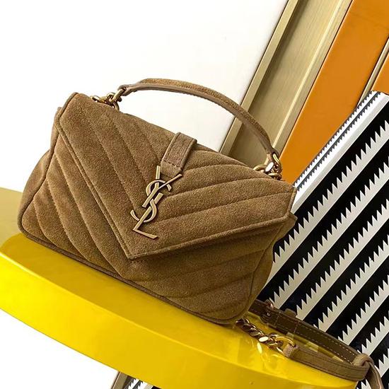 YSL Suede College Mini Chain Bag Leaf 779430