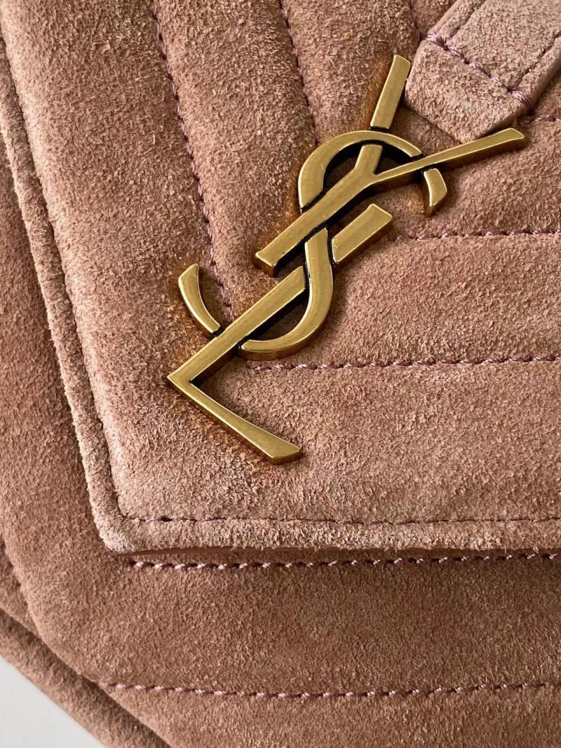 YSL Suede College Mini Chain Bag Pink 779430