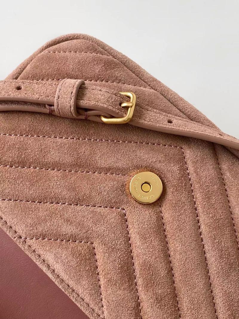 YSL Suede College Mini Chain Bag Pink 779430