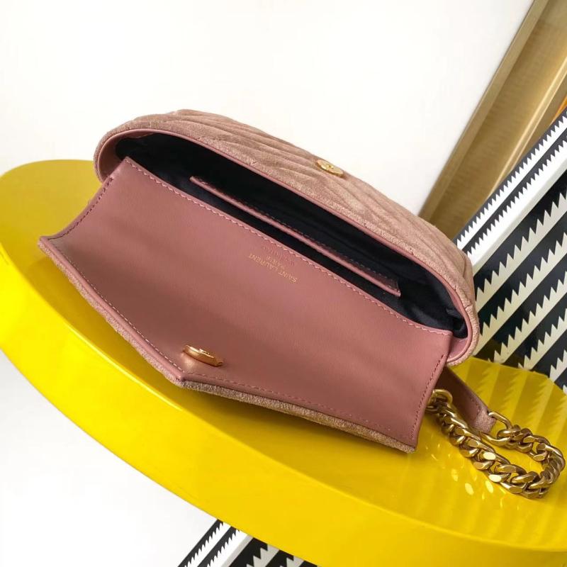 YSL Suede College Mini Chain Bag Pink 779430