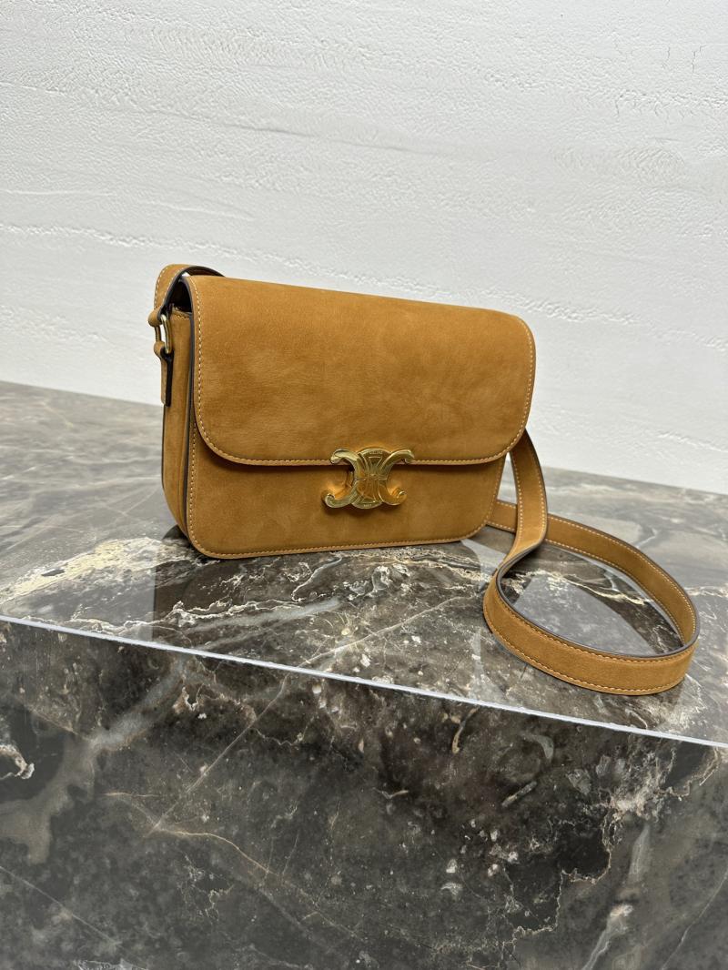 Celine Medium Suede Triomphe Bag Brown Cl35023