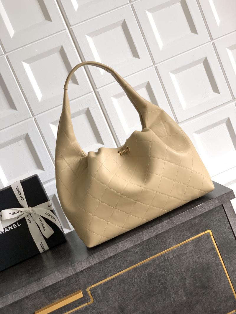 Chanel Calfskin Large Hobo Bag Beige AS5967