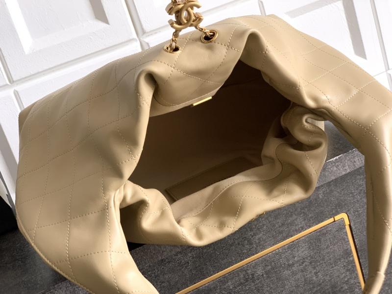 Chanel Calfskin Large Hobo Bag Beige AS5967
