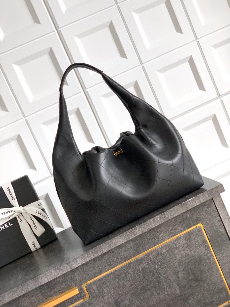 Chanel Calfskin Large Hobo Bag Black AS5967
