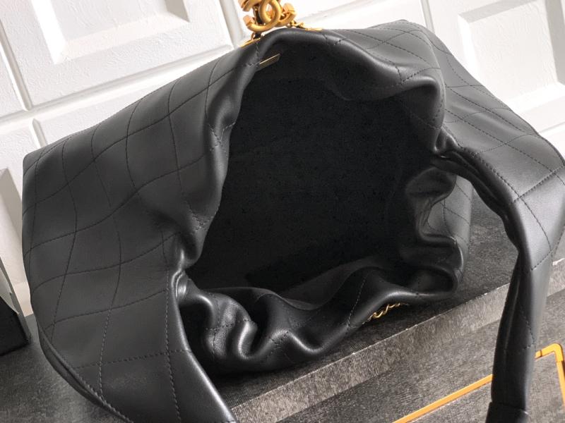 Chanel Calfskin Large Hobo Bag Black AS5967