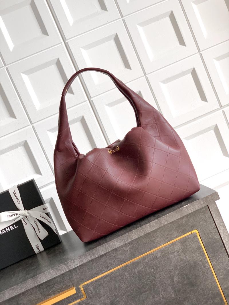 Chanel Calfskin Large Hobo Bag Burgundy AS5967