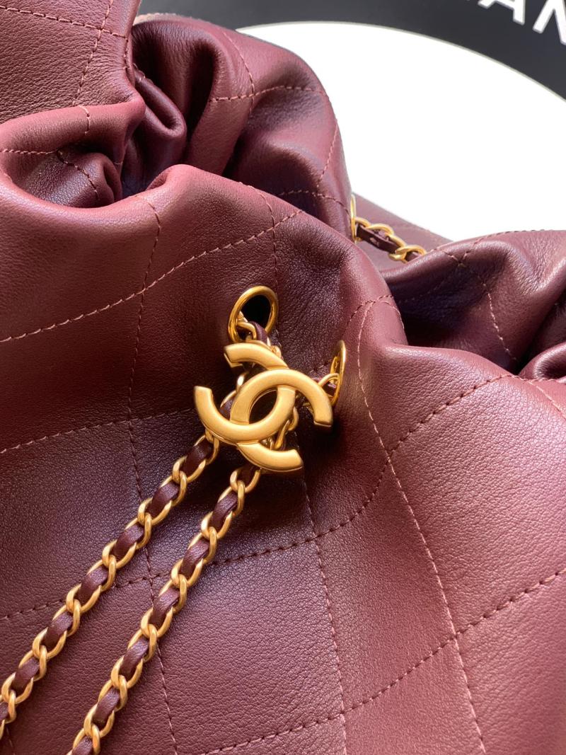 Chanel Calfskin Large Hobo Bag Burgundy AS5967