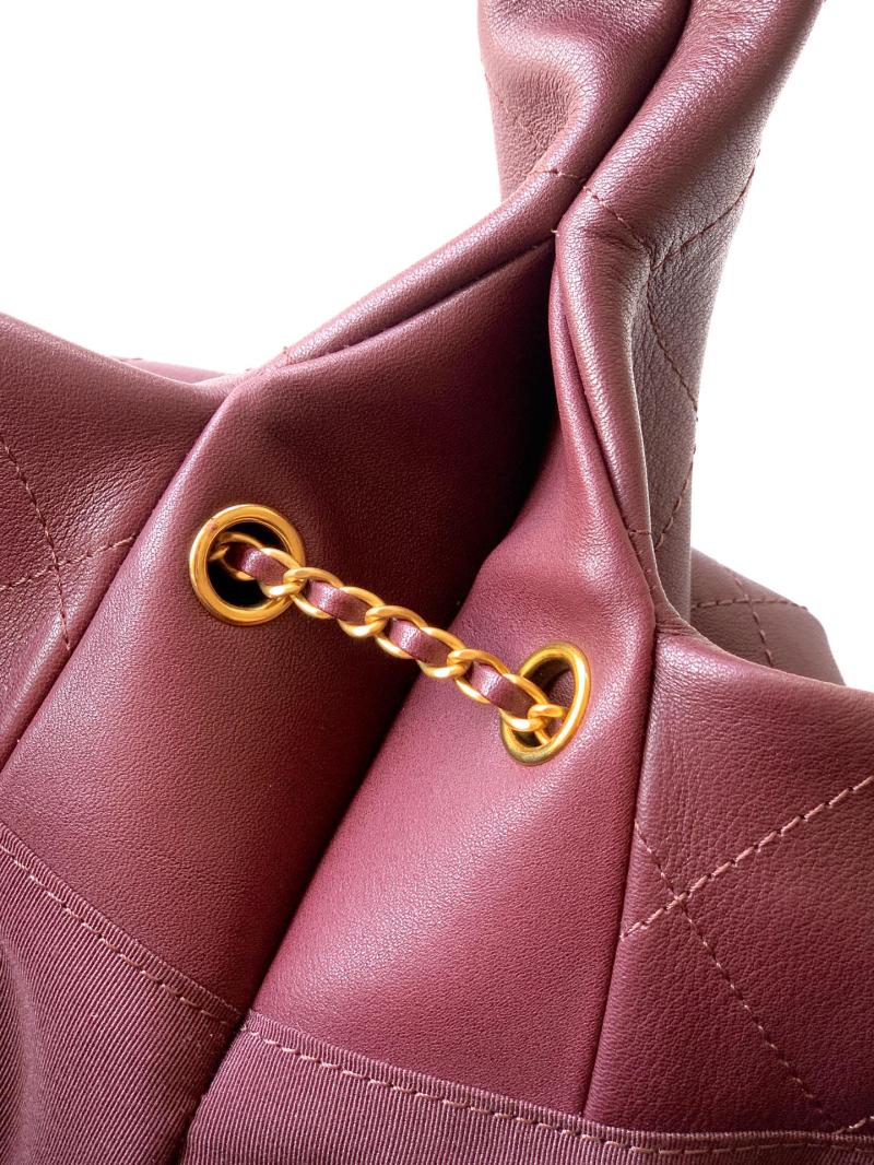 Chanel Calfskin Large Hobo Bag Burgundy AS5967